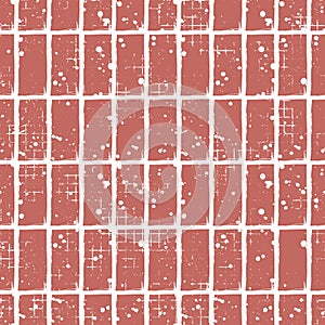 Seamless vector checkered pattern. Creative geometric pastel background with rectangles. Grunge texture with attrition, cracks and