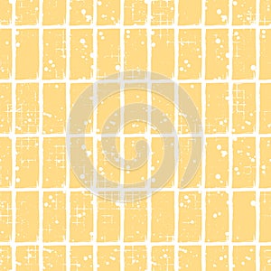 Seamless vector checkered pattern. Creative geometric pastel background with rectangles. Grunge texture with attrition, cracks and