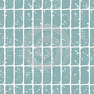 Seamless vector checkered pattern. Creative geometric pastel background with rectangles. Grunge texture with attrition, cracks and