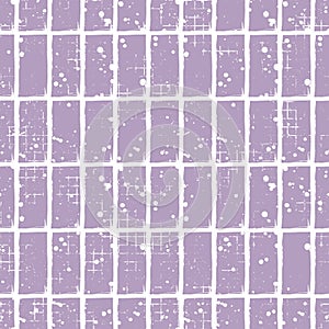 Seamless vector checkered pattern. Creative geometric pastel background with rectangles. Grunge texture with attrition, cracks and