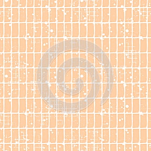 Seamless vector checkered pattern. Creative geometric pastel background with rectangles. Grunge texture with attrition, cracks and