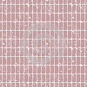 Seamless vector checkered pattern. Creative geometric pastel background with rectangles. Grunge texture with attrition, cracks and