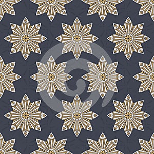 Seamless vector color pattern with mandala. Abstract oriental vector color mandala background. Vintage decorative elements.
