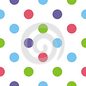 Seamless vector colorful polka dots background or pattern