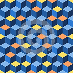 Seamless vector cube pattern - modern 3D cuboid design