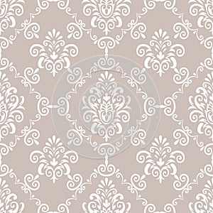 Seamless vector damask wallpaper pattern design