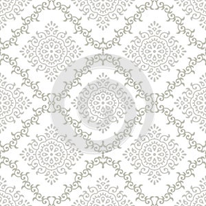 Seamless vector damask wallpaper pattern design