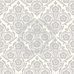 Seamless vector damask wallpaper pattern design