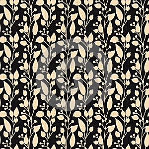 Seamless vector dark floral pretty pattern