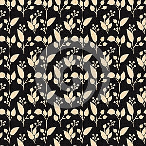 Seamless vector dark floral pretty pattern
