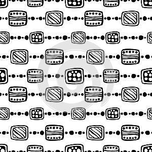 Seamless vector decorative hand drawn pattern