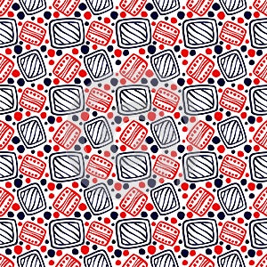 Seamless vector decorative hand drawn pattern.