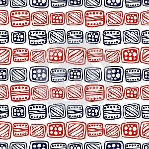 Seamless vector decorative hand drawn pattern.