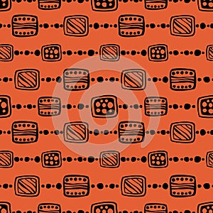 Seamless vector decorative hand drawn pattern.