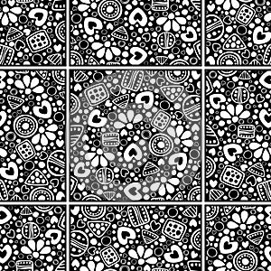 Seamless vector decorative hand drawn pattern.