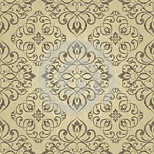 Seamless vector decorative pattern with ornament. Background for printing on paper, wallpaper, textiles, fabrics, for decoration