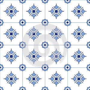 Seamless vector delftware pattern