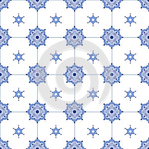 Seamless vector delftware pattern photo