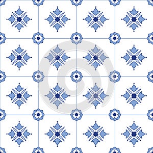 Seamless vector delftware pattern photo
