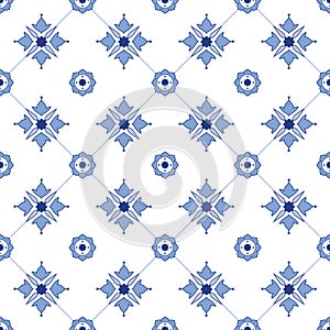 Seamless vector delftware pattern