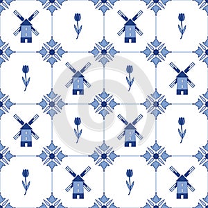 Seamless vector delftware pattern