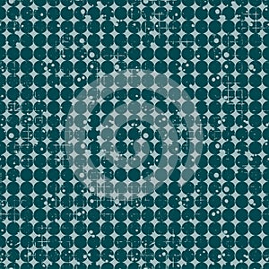 Seamless vector dotted pattern. Creative geometric background with circles. Grunge texture with attrition, cracks and ambrosia. Ol