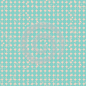 Seamless vector dotted pattern. Creative geometric background with circles. Grunge texture with attrition, cracks and ambrosia. Ol