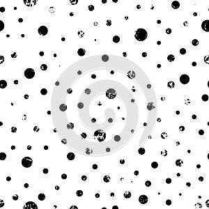 Seamless vector dotted pattern. Creative geometric black and white background with dots.