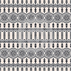 Seamless vector ethnic floral hand drawn pattern. seamless template in swatch panel. design for print, textile, packaging