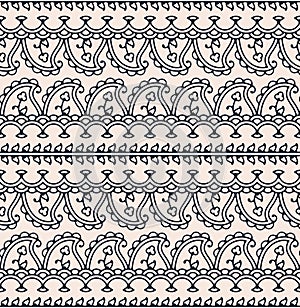 Seamless vector ethnic floral hand drawn pattern. seamless template in swatch panel. design for print, textile, packaging