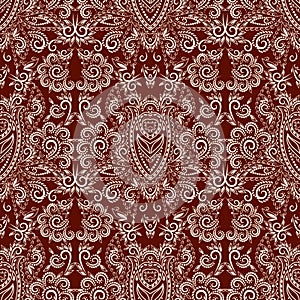 Seamless vector etno pattern with decorative elements.