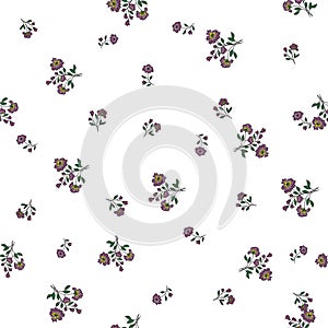 Seamless Vector Floral Design Pattern for Fabric, textile, background, gift wrapping, wall paper, etc Small flowers