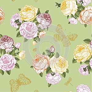 Seamless vector floral vintage pattern