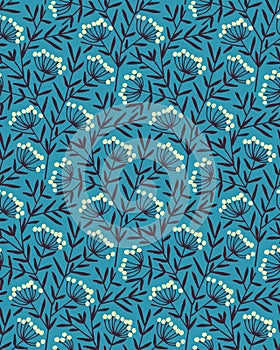 Seamless vector flower summer pattern design. seamless template in swatch panel