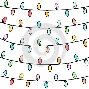Seamless vector garlands pattern.