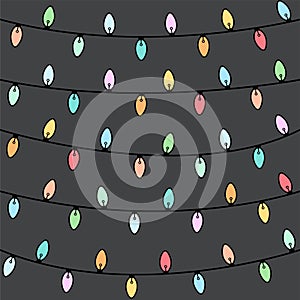 Seamless vector garlands pattern.