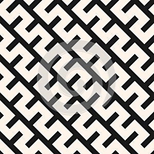Seamless vector geometric pattern: black and white diagonal zigzag stripe design