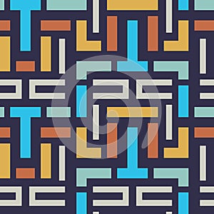 Seamless Vector Geometric Strip Pattern for Textile Design