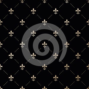 Seamless vector gold pattern with Fleur-de-lis