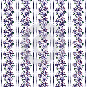 Seamless vector hand drawn floral pattern. Colorful Background with flowers, leaves. Decorative cute graphic line drawing illustra