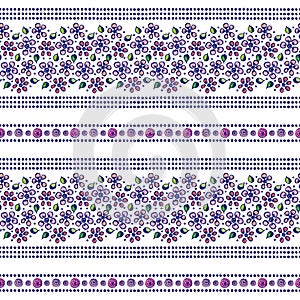 Seamless vector hand drawn floral pattern. Colorful Background with flowers, leaves. Decorative cute graphic line drawing illustra