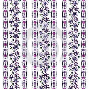 Seamless vector hand drawn floral pattern. Colorful Background with flowers, leaves. Decorative cute graphic line drawing illustra