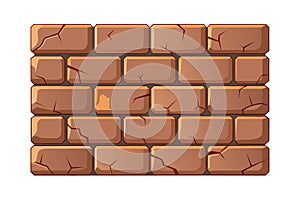 Vector Stone Block Wall with Cracks Seamless