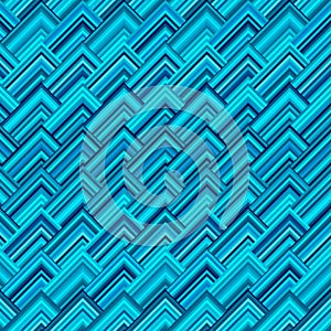 Seamless vector image. Teal and turquoise colours herringbone geometric pattern. Vector illustration