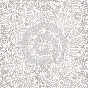 Seamless vector lace floral background.