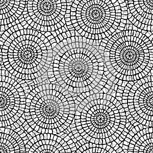 Seamless vector lace pattern with circles inside circles.