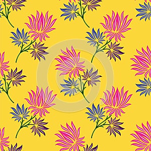 Seamless vector lotus flower wallpaper pattern