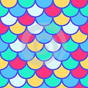 Seamless vector mermaid pattern as fish scale magic background for textile, posters, greeting cards, cases etc