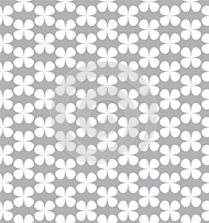 Seamless vector monochrome clover pattern.