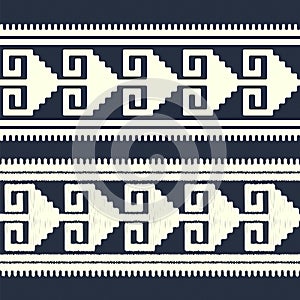 Seamless vector monochrome geomeric border. seamless template in swatch panel